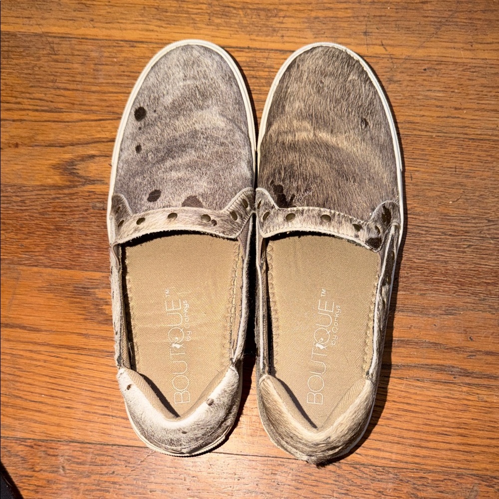 Corkys Kids Slip-On Sneakers - Brown and White